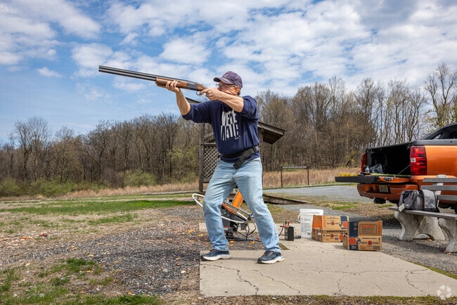 Skeets fly and bangs ring out from the shotgun range at the popular Clinton Wildlife Management Area in Union Township, NJ.