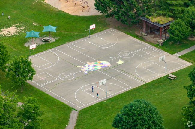 Russell I. Doig Middle School features two basketball courts.