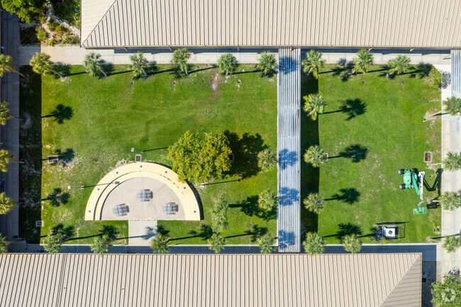 Hancock Creek Elementary School in Cape Coral has an outdoor courtyard.