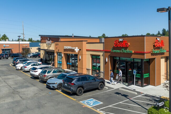 Grab a bite at one of many restaurant options after a lovely day of shopping in Lake Ballinger.