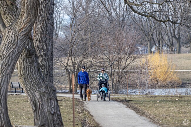 Take the family for a relaxing stroll in River Bend.