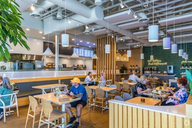 A calm ambiance lends to the health food served at Aubergine Kitchen St. George.