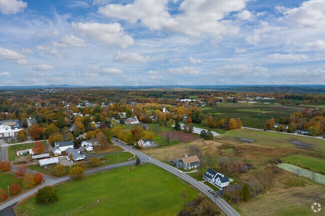 Aerial view of the Hollis neighborhood looking east.
