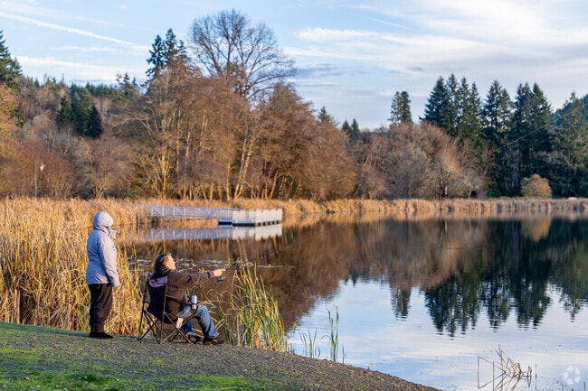 Vernonia Lake is a popular spot for fishing.