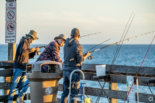 The end of Newport Beach Pier in Central Newport Beach is a popular fishing area.