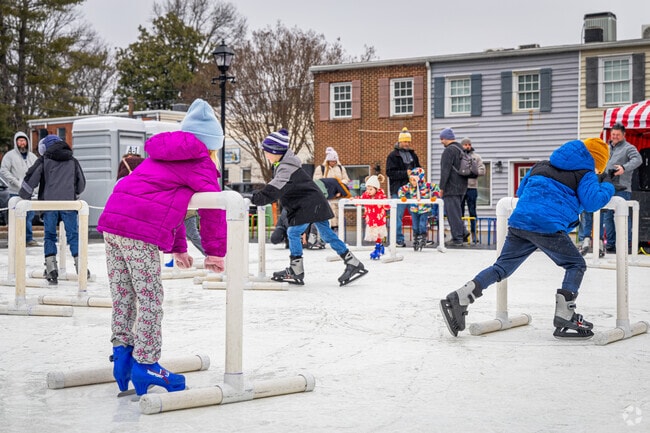 Easton’s Fire and Ice Festival features a winter ice skating rink near Denton.