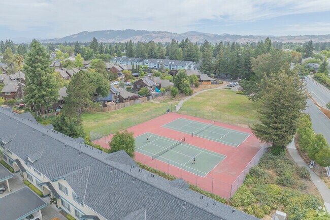 Cotati's Sunflower Park has tennis courts for locals to get a game on.