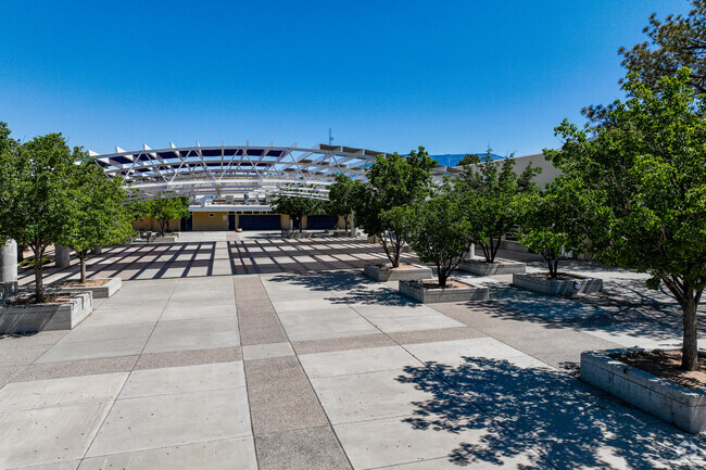 The Manzano High School courtyard is large enough to host outdoor school events.