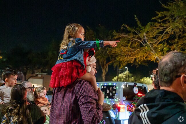Little Sanford residents spot the Parade of Lights from a birds eye view.
