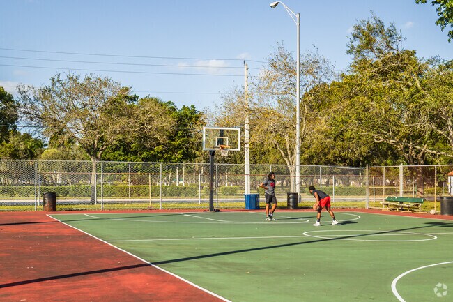 Play a friendly game of B-ball at Claude Pepper Park in North Miami, FL.