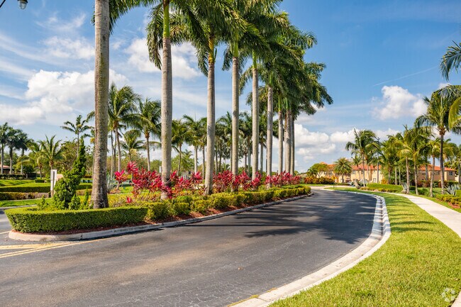 Peaceful palm tree shades at Malibu Bay and Waterstone makes for tranquil living.