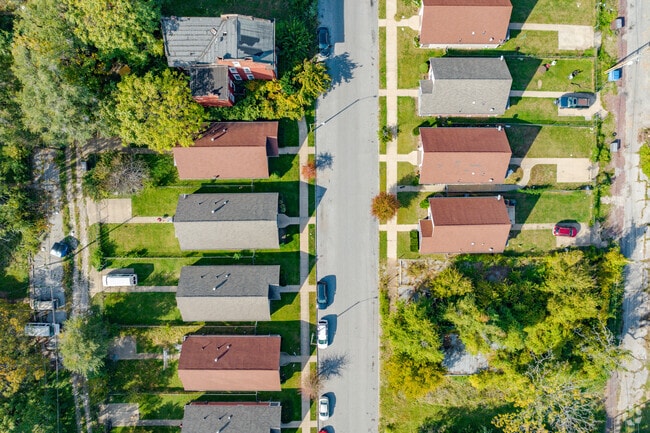 Top down aerial view of Jeff-Vander-Lou homes.