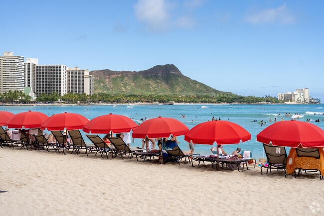 Enjoy the warm breezes and beautiful views on Kuhio Beach.