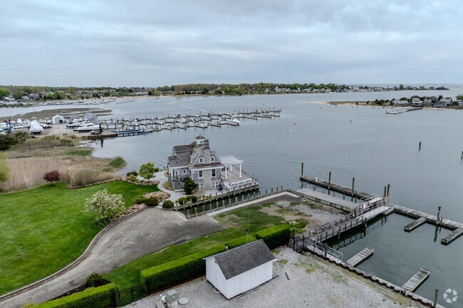Marinas and boat slips dot the landscape in Clinton, CT.