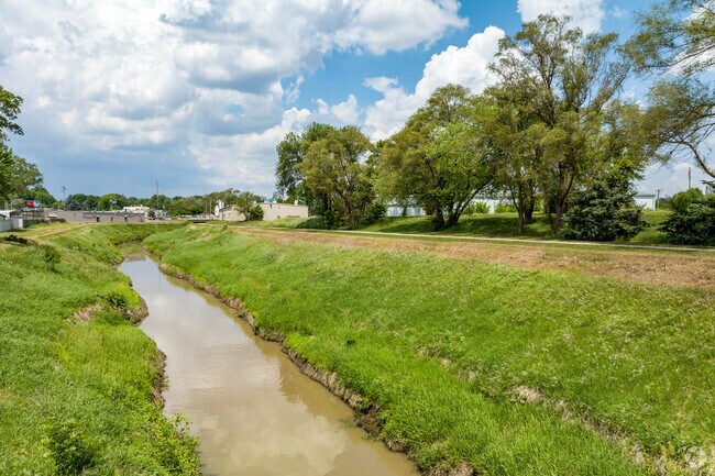 The Little Papillion Creek runs along the east side of the West Dodge neighborhood.