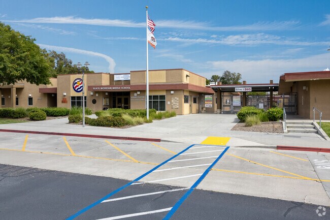 The main entrance to Black Mountain Middle School.