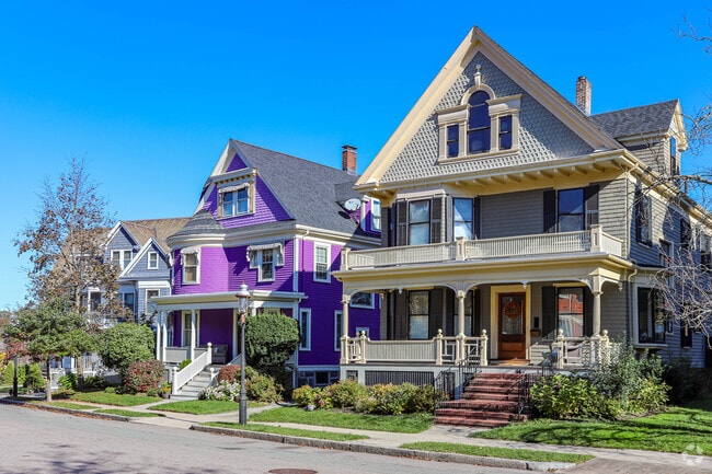 A row of Victorian style homes lined the street of Fields Corner.