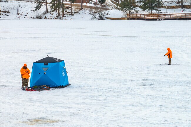 Fishing for rainbow and brown trout is common year-round on Evergreen Lake in Dedisse Park.