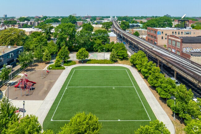 Cather Elementary School has a soccer field for students to enjoy.