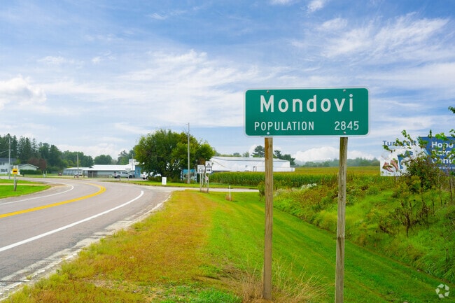 Mondovi sign marks entry to this western Wisconsin city.