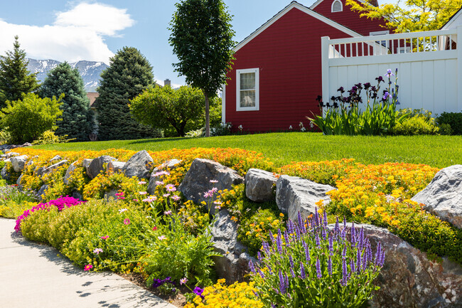 Amazing landscaping in Lakeview showcases meticulously designed and maintained outdoor spaces.