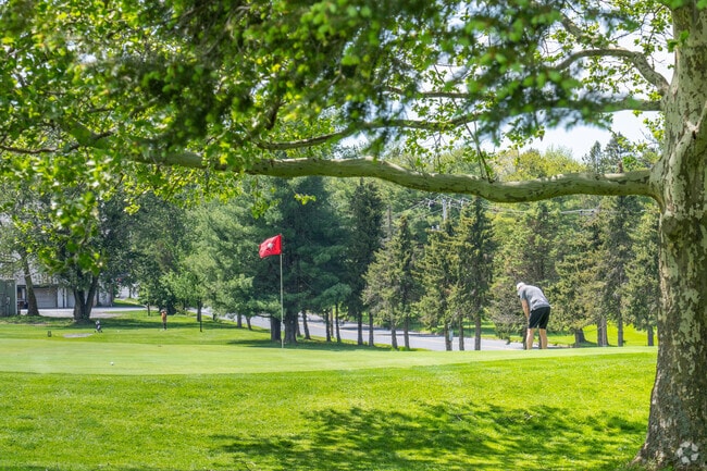 A golfer stands over a putt at Bethlehem Golf Club in Northeast Bethlehem.