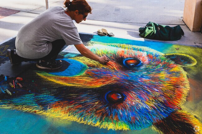 Vibrant colors are on display during the Chalk Walk Festival in Bartow.