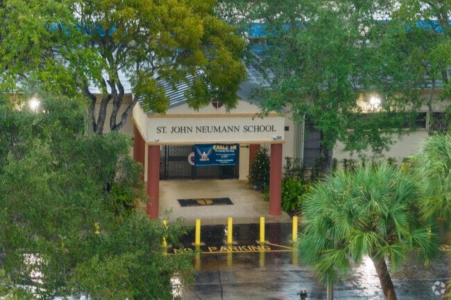 The St. John Neumann School main entrance.