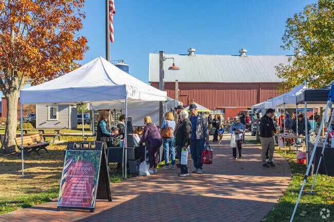 Many vendors set up tents at the Burlington County Agricultural Center Farmer's Market.