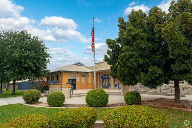 The flag flies high at Education opportunities abound at Roosevelt Elementary..