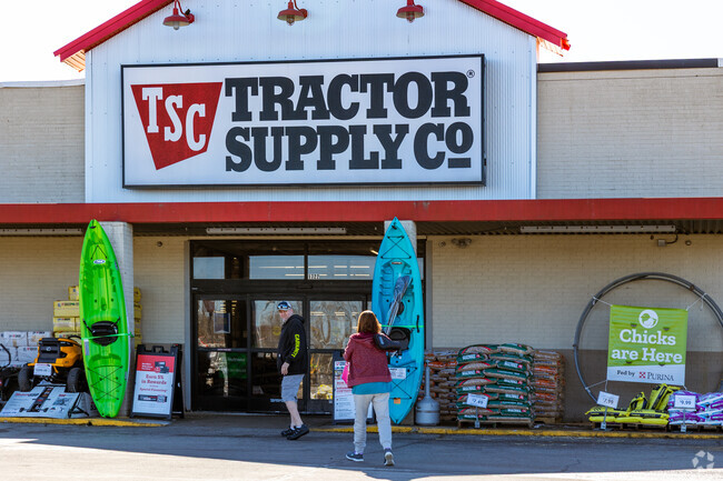 Clinton residents head to Tractor Supply on the east side of town where there are a variety of big box stores.