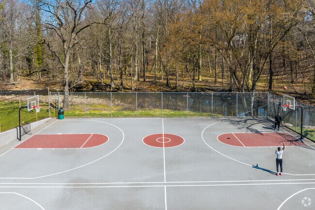 Hoffman Park Basketball Courts are used by locals anytime during the year in Lansdowne, PA.