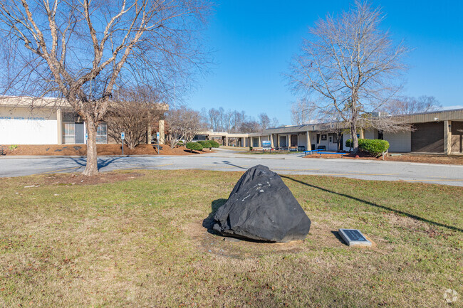 Trinity High School spirit rock and front.