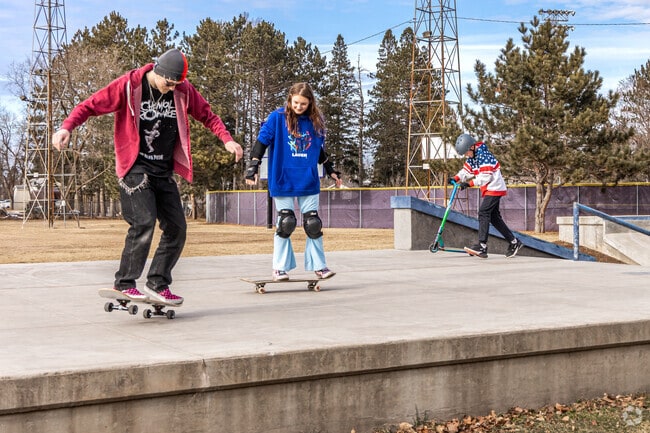 Locals practice their skateboarding skills at the Athletic Park skate park.