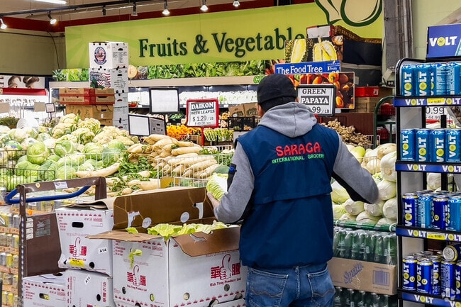 The residents of Clinton Estates enjoy shopping for fresh produce at Saraga Sore.