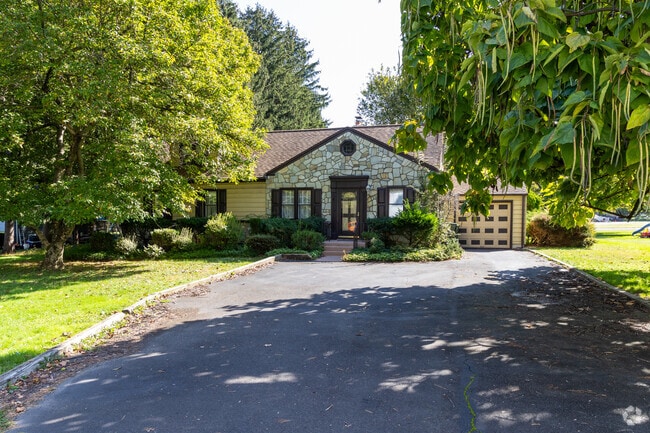 Some homes have wide driveways and are set back from the road in Upper Moreland.