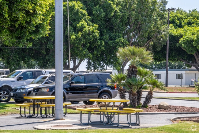 Enjoy a picnic by the flag pole at Frontier High School.
