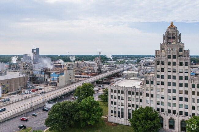 The Primient factory site is a major landmark in Jasper Park.