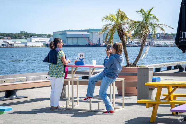 Take in the beautiful harbor view from City Dock Restaurant in New London.