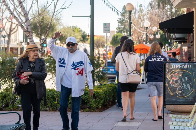 Restaurants, bars, and small businesses line downtown Monrovia's streets.