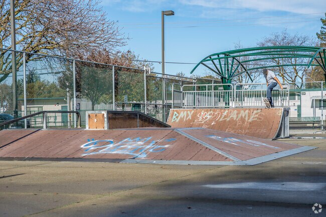 The skate park at Westacre Park is ready to be shredded on.