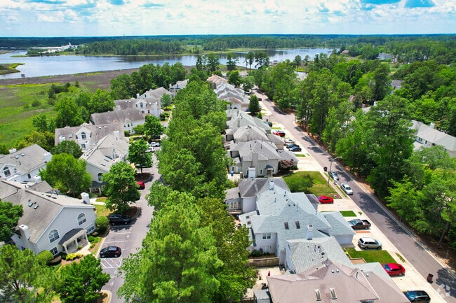 Aerial view of condo neighborhood with Marsh in the background in Greenbrier West.