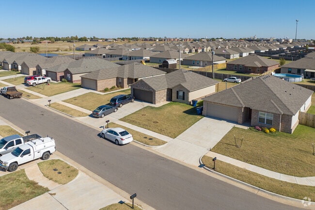 El Reno's newly constructed homes subdivisions have sidewalks for evening walks.