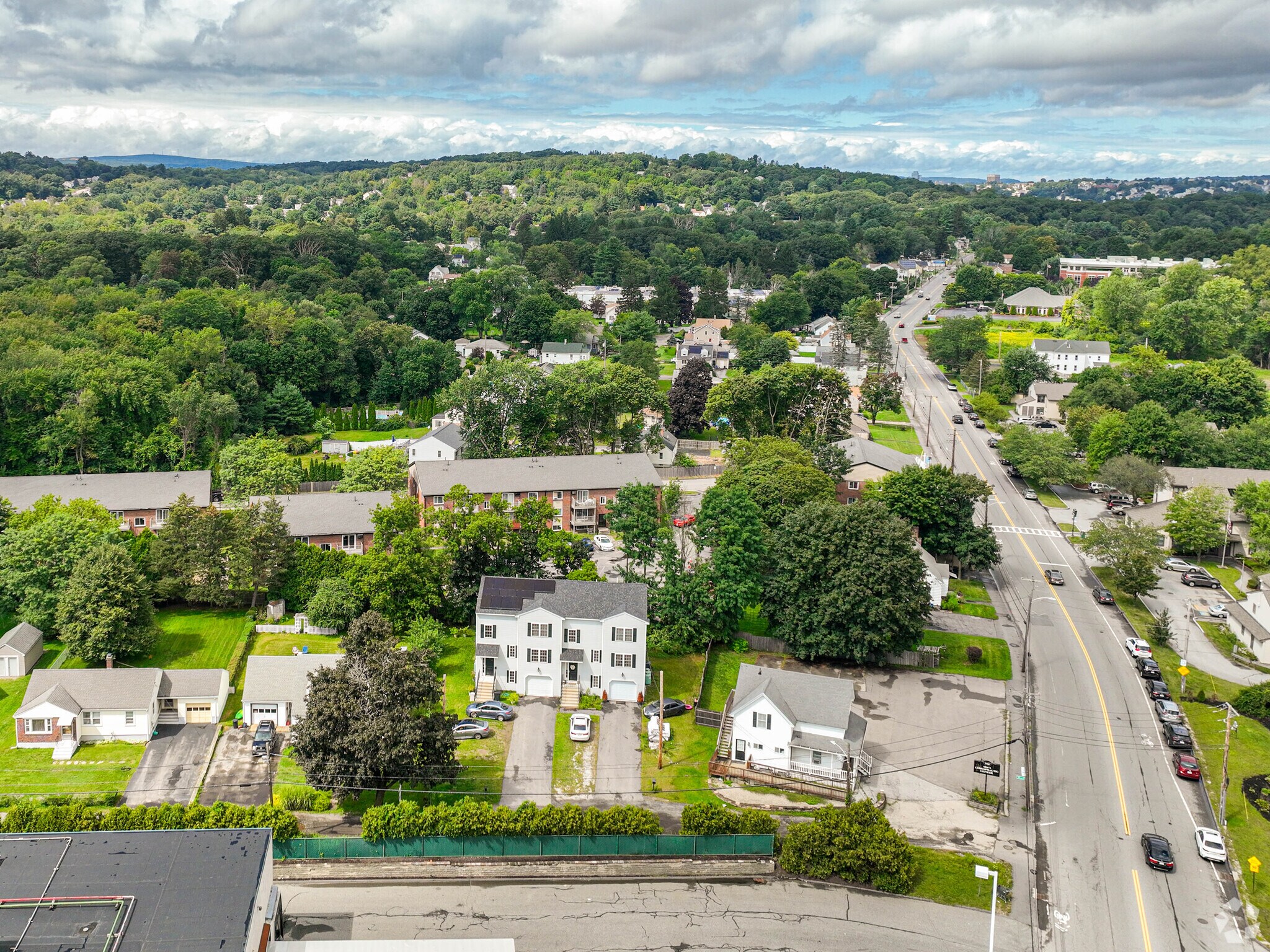South Quinsigamond Village homes sit on sloping hills on the edge of Worcester.
