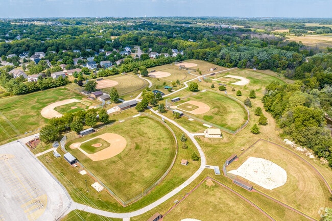 The many baseball and softball fields of Lew Clarkson Park host little league tournaments.