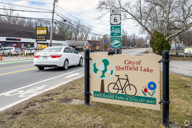 Route 6 is Sheffield Lake's main thoroughfare and hosts a plethora of businesses and boasts dedicated bike lanes.