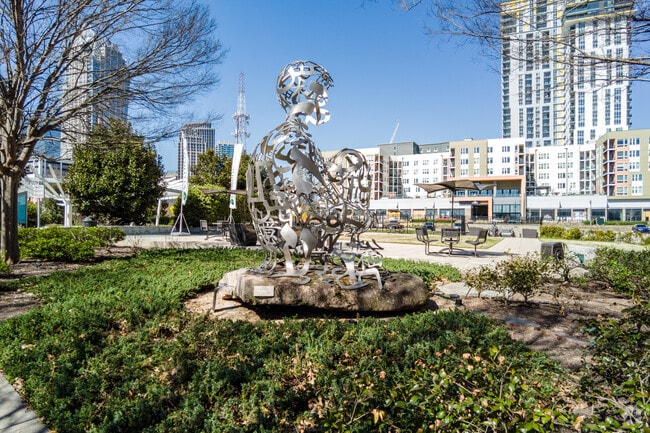 Statues are an enjoyable amenity of the First Ward neighborhood.