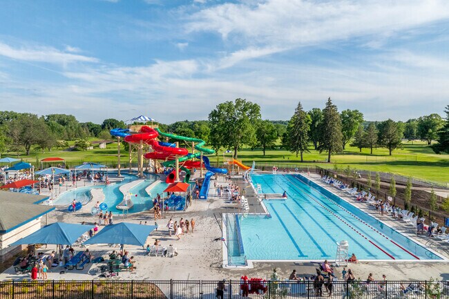 Rochester's Soldiers Field Swimming Pool has water slides and a lazy river.