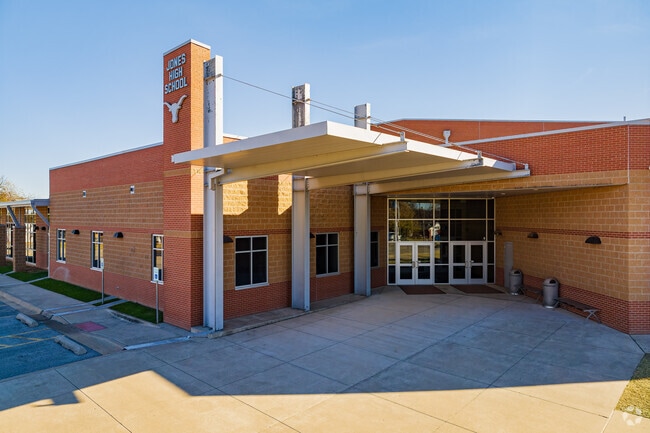 Here is the main entrance of Jones High School
