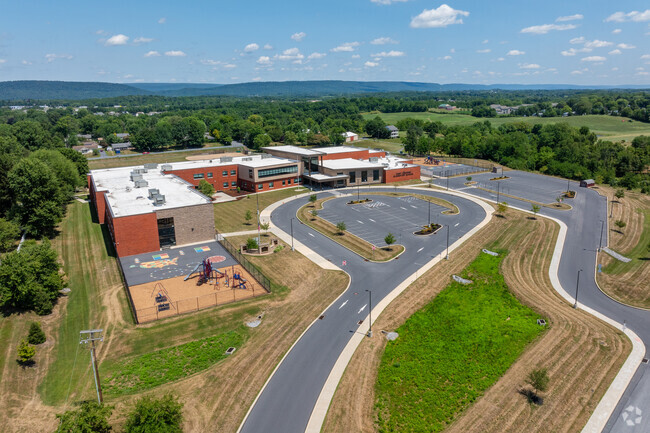 Parking and student drop-off is convenient at West Hanover Elementary School.